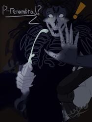 absurd_res anthro balls big_balls big_penis bodily_fluids bone caught_in_the_act caught_masturbating cum cumshot date_everything ejaculation gaming_chair genital_fluids genitals hi_res logax52 male masturbation monster penis rib_cage sitting skull skull_head solo xxxshadowl0rd420xxx