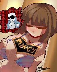 big_breasts bikini breasts eostwit female female_frisk female_human frisk sans tagme undertale undertale_(series)