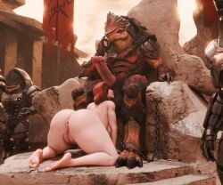 alien alien_genitalia all_fours anal_hair animal_genitalia anthro anus arched_back ass ball_sniffing balls between_legs big_anus big_balls big_butt big_penis big_pussy bioware bound breasts casual_nudity chained chains chair curvy_figure dominant dominant_male electronic_arts erection exposed feet female female_shepard femshep flared_penis furniture genitals glans hair hairy_vulva huge_butt huge_cock huge_thighs human human_on_anthro interspecies krogan larger_male male male/female mammal mass_effect nude on_chair penis pubes public public_nudity public_sex puffy_anus red_hair scar seurat sex sex_slave sheath sitting sitting_on_chair sitting_on_throne size_difference slave smaller_female sniffing spiked_balls spiked_penis spikes spikes_(anatomy) spread_legs spreading thick_thighs throne toes urdnot_wrex voluptuous_female wide_hips