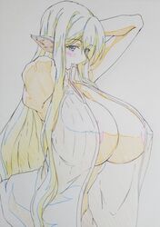 big_(disambiguation) big_breasts blue_eyes breasts centorea_shianus drawn equine equine_taur female hair invalid_tag mammal mitarashi_o monster_musume monster_musume_no_iru_nichijou taur