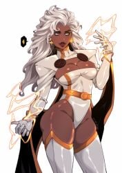 1girls breasts camtheartguy dark-skinned_female dark_skin female female_focus female_only large_breasts looking_at_viewer marvel ororo_munroe solo storm_(x-men) thick_thighs thighhighs thighs wide_hips x-men