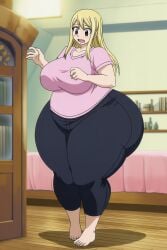 ai_generated big_ass big_breasts chubby fairy_tail goldencum34 huge_ass lucy_heartfilia milf milfification thick_thighs weight_gain wide_hips