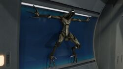 alien balls clinging effect geth geth_hopper humanoid looking_at_viewer male mass_effect penis robot solo