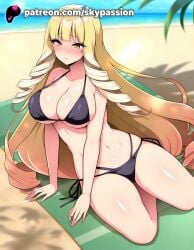 1girls 2025 ai_assisted ai_generated anime artist_name beach big_breasts big_breasts big_breasts big_chest bikini black_bikini blonde_hair blush breast breasts breasts breasts bust busty chest day drill_hair female heart hi_res high_quality high_resolution highres horizon kage_no_jitsuryokusha_ni_naritakute! large_breasts long_hair looking_at_viewer navel ocean outdoors patreon patreon_username rose_oriana sand shadow side-tie_bikini sitting skypassion solo stable_diffusion swimsuit the_eminence_in_shadow twin_drills very_long_hair water watermark yellow_eyes