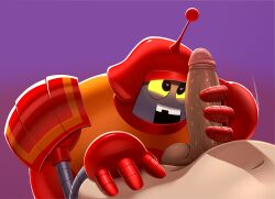 2025 4_fingers absurd_res antenna_wire balls black_eyes brown_balls brown_penis dibujito duo erection face_closeup faceless_character faceless_human faceless_male fingers foreskin gay genitals glans glowing glowing_eyes grey_body hand_on_leg hand_on_thigh handjob heart_eyes heart_symbol hi_res human human_on_humanoid humanoid humanoid_genitalia humanoid_penis interspecies looking_up machine male male_human male_humanoid mammal metallic_body motion_lines multicolored_body multicolored_penis navel non-human nude nude_human nude_humanoid nude_male open_mouth orange_body penile penis pink_glans pink_penis purple_background red_body retracted_foreskin robot robot_humanoid sex shiny_(super_giant_robot_brothers) simple_background super_giant_robot_brothers teeth toony_face two_tone_penis uncircumcised vein veiny_penis yaoi yellow_sclera