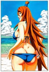 1girls ai_generated arm_support ass ass_focus back_view beach bent_over big_ass big_breasts bikini bikini_bottom bikini_top breasts brown_hair female female_only from_behind g-string green_eyes hair_bun hair_over_one_eye huge_ass huge_breasts kneeling large_breasts legs_together light-skinned_female light_skin lipstick long_hair looking_at_viewer makeup manga_style masashi_kishimoto_style mature mature_female mei_terumi mr._elmo naruto naruto_(series) naruto_shippuden naughty_face nude nude_female paipan pale-skinned_female pale_skin pinup presenting presenting_ass rear_view sagging_breasts seaside smile smirk solo solo_focus terumi_mei thick_thighs thighs tied_hair topknot very_long_hair voluptuous voluptuous_female
