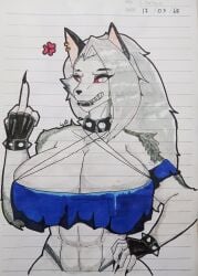 1girls abs angry angry_expression angry_face anthro big_breasts black_lipstick breasts busty child_bearing_hips choker curvy curvy_figure enormous_breasts female female_only giant_breasts gigantic_breasts helluva_boss hourglass_figure huge_breasts large_breasts lipstick little_cat loona_(helluva_boss) massive_breasts middle_finger piercing thick_thighs thighs traditional_media_(artwork) voluptuous voluptuous_female wide_hips