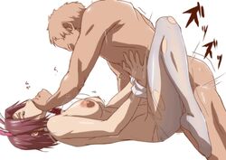 bow bowtie breasts bunny_ears bunny_girl clothed_female_nude_male clothed_sex code_geass detached_collar female highres human human_only kallen_stadtfeld kyabakurabakufu large_breasts male nipples nude rape red_hair red_neckwear sex short_hair tagme teenager topless
