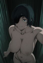 above_view ai_generated anime_style areola areolae armpit bedroom_eyes belly belly_button big_breasts biting_lip biting_own_lip black_hair blue_eyes breasts breasts_bigger_than_head busty busty_female chainsaw_man collarbone dark_hair eyepatch female_focus female_only fit fit_female high-angle_view himeno_(chainsaw_man) hips horny_female huge_breasts indoors large_breasts light-skinned_female light_skin looking_at_viewer massive_breasts naughty_face navel nipples nordinex5 pale-skinned_female pale_skin perfect_body pov sexy short_hair solo_female solo_focus stable_diffusion tummy voluptuous voluptuous_body voluptuous_female