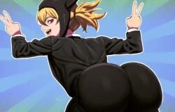 ai_assisted animated audio big_ass blonde_female blonde_hair chainsaw_man d-art_style demon demon_girl devil earflap_hat_fiend_(chainsaw_man) female female_only laugh laughing mp4 sound suit tagme text video wiggling_ass wobble z-art