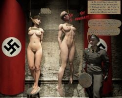 3d air_dancing asphyxiation begging begging_for_life cassie_cage execution executioner executioner_(male) hanged_(stool) impending_death impending_doom lara_croft lara_croft_(survivor) mortal_kombat nazi noose nude_female peril snuff tomb_raider tomb_raider_(survivor)