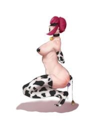 anal_insertion anti56 ass bandage_on_face bell_collar black_lips brawl_stars breasts collar cow_stockings cow_tail cowgirl cowgirl_position dildo dildo_in_pussy excitation female flogging humiliation melodie_(brawl_stars) obedient pink_hair slap sticker sticker_on_body stockings tail woman_solo