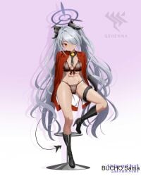 1girls 2d 2d_(artwork) 2d_artwork absurdly_long_hair animal_ear_fluff animal_ears animal_tail average_breasts belly belly_button black_bra black_footwear black_halo black_high_heels black_panties black_shoes black_underwear blue_archive bra breasts brown-skinned_female brown_skin brown_skinned_female bucho_sama calves cat_ears cat_tail closed_mouth_smile digital digital_art digital_drawing digital_drawing_(artwork) digital_media digital_media_(artwork) female female_focus female_only footwear full_body grey-haired_female grey_eyebrows grey_hair groin halo head_tilt high_heels high_resolution high_school_student highres hourglass_figure iori_(blue_archive) knees lace_bra lace_panties lace_underwear laced_bra laced_panties laced_underwear lean_figure legs long_hair looking_at_viewer medium_breasts midriff naked_shirt narrow_waist navel necktie open_clothes open_clothing open_shirt open_topwear panties parted_bangs pussy red-eyed_female red_eyes school_girl shirt shoes shoulders silver-haired_female silver_hair silver_hair_female simple_background sitting slender_body slender_waist slim_waist smile smiley_face smiling smiling_at_viewer solo teen_girl teenage_girl teenage_tits teenager thick_thighs thighs tilted_head twintails twintails_(hairstyle) unbuttoned_shirt underwear very_long_hair very_long_hair_female white_shirt wide_hips young_female young_woman