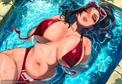 ai_generated ass_bigger_than_head bikini boku_no_hero_academia breasts_bigger_than_head busty commission curvaceous curvy heavenly_ass huge_ass huge_breasts momo_yaoyorozu my_hero_academia outdoors patreon patreon_url patreon_username pool public sinderellaart swimming swimsuit tease teasing_viewer thick thick_legs thick_thighs voluptuous