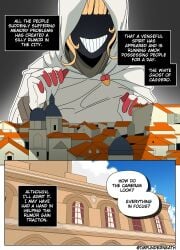 1girls comic disguise ellie_skinsuit english_text female impersonation imposter impunderneath original original_character page_13 possessed possession sfw story