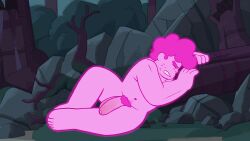 1boy artist_request big_penis chad_steven closed_eyes edit edited flaccid_penis male_only muscles muscular muscular_male penis pink_body pink_hair pink_penis pink_steven pubes steven_quartz_universe steven_universe steven_universe_future totally_naked twitter