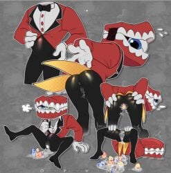 caine caine_(tadc) caine_(the_amazing_digital_circus) eggs gooseworx laying_egg oviposition tadc the_amazing_digital_circus what