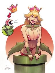 big_breasts blonde_hair breasts cleavage devil_hs female female_only large_breasts looking_at_viewer mario_(series) new_super_mario_bros._u_deluxe piranette piranha_plant sideboob solo super_crown