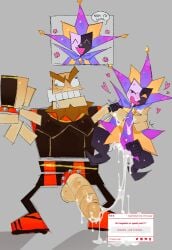 big_dom_small_sub buff cum dimentio dimentiofucker69 hyper_penis male_focus mario_(series) nintendo o'chunks o’chunks paper_mario self_upload super_paper_mario toony