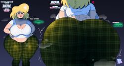 back_view bbw belly blonde_hair blue_eyes booty chubby female large_breasts lori_loud offscreen_character pajamas teasing the_loud_house thick_thighs weener72 wide_hips