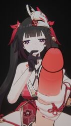 1girls angry_face dominant handjob honkai:_star_rail on_top on_top_of_another playing_with_penis sparkle sparkle_(honkai:_star_rail)