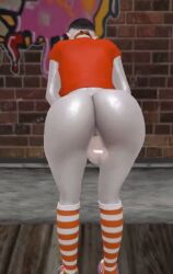 3d animated balls ballsack bent_over bottomless bottomless_futa bubble_ass bubble_butt choker feminine fuckable_butt futa_only futanari graffiti graffiti_on_wall hung hung_futa nutsack pale-skinned_futa pale_skin pixie_cut presenting prison prison_bitch prison_clothes prison_doll prison_toy prison_uniform prisoner sandles second_life slums socks submissive tied_shirt