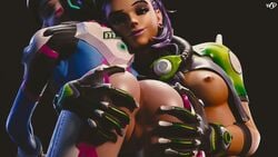 3d alternate_costume anus ass breasts d.va duo overwatch pussy sombra tulum_sombra wunder yuri