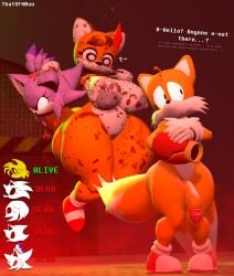 3d_(artwork) anthro arm_cannon blaze_the_cat blood bodily_fluids canid canine death decapitation dialogue digital_media_(artwork) doll domestic_cat duo english_text felid feline felis female female_death fox greeting guro hi_res imminent_rape imminent_sex implied_sex knuckles_the_echidna male male/female mammal metal_sonic miles_tails_prower nude outcome_memories scared sega severed_body_part severed_head snuff sonic.exe_(creepypasta) sonic_(series) sonic_the_hedgehog sonic_the_hedgehog_(series) tails tails_doll tails_the_fox tailsko_doll text thatsfmbun tripwire_(outcome_memories)