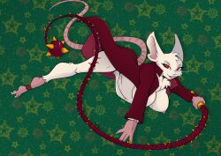 anthro big_breasts breasts clothing coat female fur holding_object holding_whip looking_at_viewer mammal mina_(mina_the_hollower) mina_the_hollower mouse murid murine nipples pink_nipples red_clothing red_coat red_eyes red_topwear rodent solo tail topwear whip whiskers white_body white_fur yacht_club_games yawg
