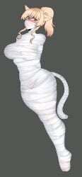 1girls big_breasts bondage bound cat_ears cat_girl cat_tail catgirl cocoon cocooned female female_focus female_only final_fantasy_xiv light_brown_hair miqo'te mummification mummification_(bound) mummified purple_eyes solo solo_female solo_focus sugarvoids web webbed webbed_feet webbed_hands webbing