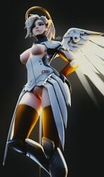 1girls 3d breasts female female_only mercy overwatch pussy solo wunder