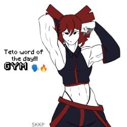 baguette bread discord female gym ibispaintx kasane_teto meme muscles muscular_woman skkp solo teto twindrill utau