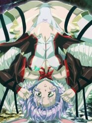 1girls ass blush breasts brown_eyes character_request cleavage looking_at_viewer medium_breasts navel panties pink_hair queen's_blade screencap stitched thick_thighs thighs