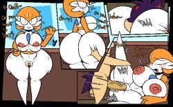 2026 4_panel_comic absurd_res anthro areola ass balls big_breasts big_butt big_penis biped black_eyes blush blush_lines breasts closed_eyes closed_smile clothing comic dialogue digital_media_(artwork) duo english_text exclamation_point eyebrows eyelashes female fingers fur gardevoir generation_2_pokemon generation_3_pokemon genitals gina_(luanctoons) hair hand_on_butt heart_symbol hi_res humanoid humanoid_genitalia humanoid_penis looking_back luanctoons lying male male/female motion_lines mouth_closed nintendo nipples nude open_mouth open_smile penetration penile penile_penetration penis pixel_(artwork) pokemon pokemon_(species) profanity question_mark quilava quill_(luanctoons) sex smile sound_effects standing talking_to_another text tongue vaginal_penetration vein veiny_penis vulva white_heart white_sclera white_text wide_hips