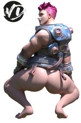 1girls 3d ass butt female female_only human legs muscular_female overwatch solo wunder zarya