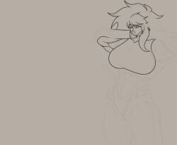 2d 2d_(artwork) big_balls big_breasts bulge cow_ears cow_girl cow_tail digital_drawing_(artwork) erect_penis futanari horns horsecock huge_cock jockstrap monica_clark muscular_futa original original_character speedpaint tagme thespicyname time_lapse veiny_penis video