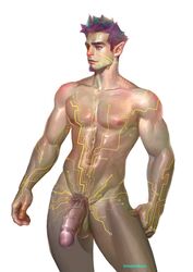 1boy abs android inmomakuro male_only muscles nipples penis robot solo standing uncensored