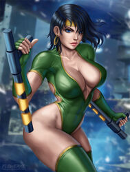 big_breasts black_orchid breasts cleavage female female_only flowerxl killer_instinct large_breasts looking_at_viewer solo thighhighs