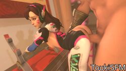 3d age_difference animated blizzard_entertainment brown_hair d.va doggy_style duo female hanamura_(map) hanzo no_sound overwatch sex straight tagme toukisfm video