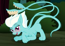 2019 badumsquish blush displacer_beast equine fangs female fleetfoot_(mlp) friendship_is_magic horse in_heat mammal monster my_little_pony pony purple_eyes shaking solo tentacle trembling wonderbolts_(mlp)