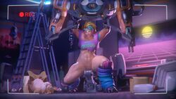 1animal 3d abs alternate_costume animated blender clothing colonelyobo female female_only hammond_(overwatch) human looking_at_viewer masturbation multitasking muscles muscular muscular_female overwatch overwatch_2 pale_skin pussy sex_machine sex_toy solo sound totally_80's_zarya vaginal video weightlifting weights wrecking_ball zarya