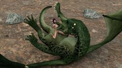 2019 3d anthro claws dragon duo female feral human kirill475 macro male mammal nude open_mouth paws penis scalie sex size_difference straight teeth wings