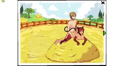 1boy 1girls animated blonde_hair bouncing_breasts breeding_season catgirl farm game_cg no_sound pixel_art sex sex_from_behind shorter_than_30_seconds tagme unfinished video