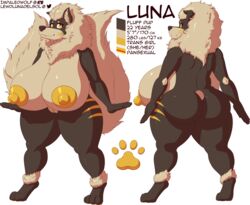 1girls 2019 2_tails absurd_res alpha_channel alternate_color anthro arcanine ass big_ass big_breasts breasts buizel canine chubby duo female female_only fur furry fusion hi_res huge_ass huge_breasts hybrid hyper hyper_breasts impaledwolf luna_(buizanine) mammal mane model_sheet multi_tail nintendo nipples nude original_character otter paws pokemon pokemon_(species) pokemon_dppt pokemon_rgby pussy standing text thick_thighs video_games wide_hips yellow_pussy