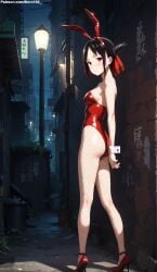 1girls 2d ai_generated areolae armpit bare_arms bare_legs bare_shoulders belly black_hair breasts bunny_ears bunny_girl bunnysuit chest cleavage curvy curvy_figure cute cute_face defeated detailed eyelashes eyeshadow female female_only fishnets fit fit_female focus grey_hair hair high_quality kaguya-sama_wa_kokurasetai_~tensai-tachi_no_renai_zunousen~ legs leotard light-skinned_female light_skin lips lipstick looking_at_viewer makeup mascara medium_breasts nervous outdoors pale-skinned_female pale_skin perky_breasts petite petite_body playboy_bunny posing public red_eyes scared scared_expression seductive seductive_look shinomiya_kaguya shy sidelocks slim_girl slim_waist stable_diffusion tagme teenager thighs thin_waist young