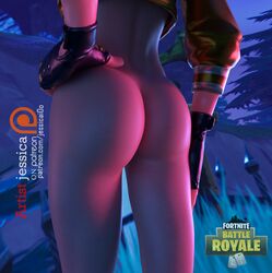 1girls 3d artist.jessica ass big_ass fortnite nude panties shade_(fortnite) skirt tagme