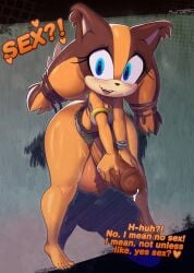 5_toes absurd_res accessory anthro badger balls big_balls big_penis blue_eyes blush bodily_fluids bottomwear bracelet breasts clothing cum dialogue english_text feet ftg_crossgender fti_crossgender futa_anthro futanari genital_fluids genitals glistening glistening_body hand_on_penis heart_symbol hi_res high-angle_view huge_cock humanoid_feet humanoid_genitalia humanoid_penis intersex intersex_anthro jewelry leaking_cum leaning leaning_forward looking_at_viewer mammal miniskirt mustelid musteline necklace penis plantigrade plundered requesting sega sex_request skirt solo sonic_(series) sonic_boom sonic_the_hedgehog_(series) sticks_the_jungle_badger sweat talking_to_viewer text thick_thighs toes vein veiny_penis wide_hips