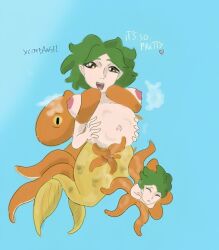 aquaphilia belly birth cecaelia daughter father merfolk mermaid milking mommy mother octopus son squeezing_breast