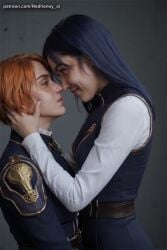 ai_generated arcane arcane_caitlyn female kissing lesbian_kiss maddie_nolen redhenxx tagme video yuri