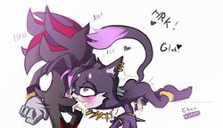 2boys ahe_gao blush commission deepthroat earrings eulipotyphlan feline fellatio furry gay ghen_(artist) girly half-closed_eyes hedgehog interspecies male male_only males_only mammal oral original_character penis shadow_the_hedgehog sonic_(series) sucking testicles text trap trembling watermark yaoi